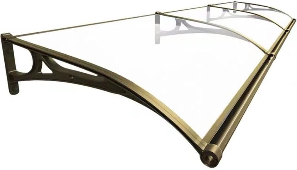 Polycotton Awning, Outdoor Window/Door Canopy, UV Protection, Rain & Snow Shield, Curved Support, #2-60x80cm/24x32in, Durable Weather-Resistant Cover