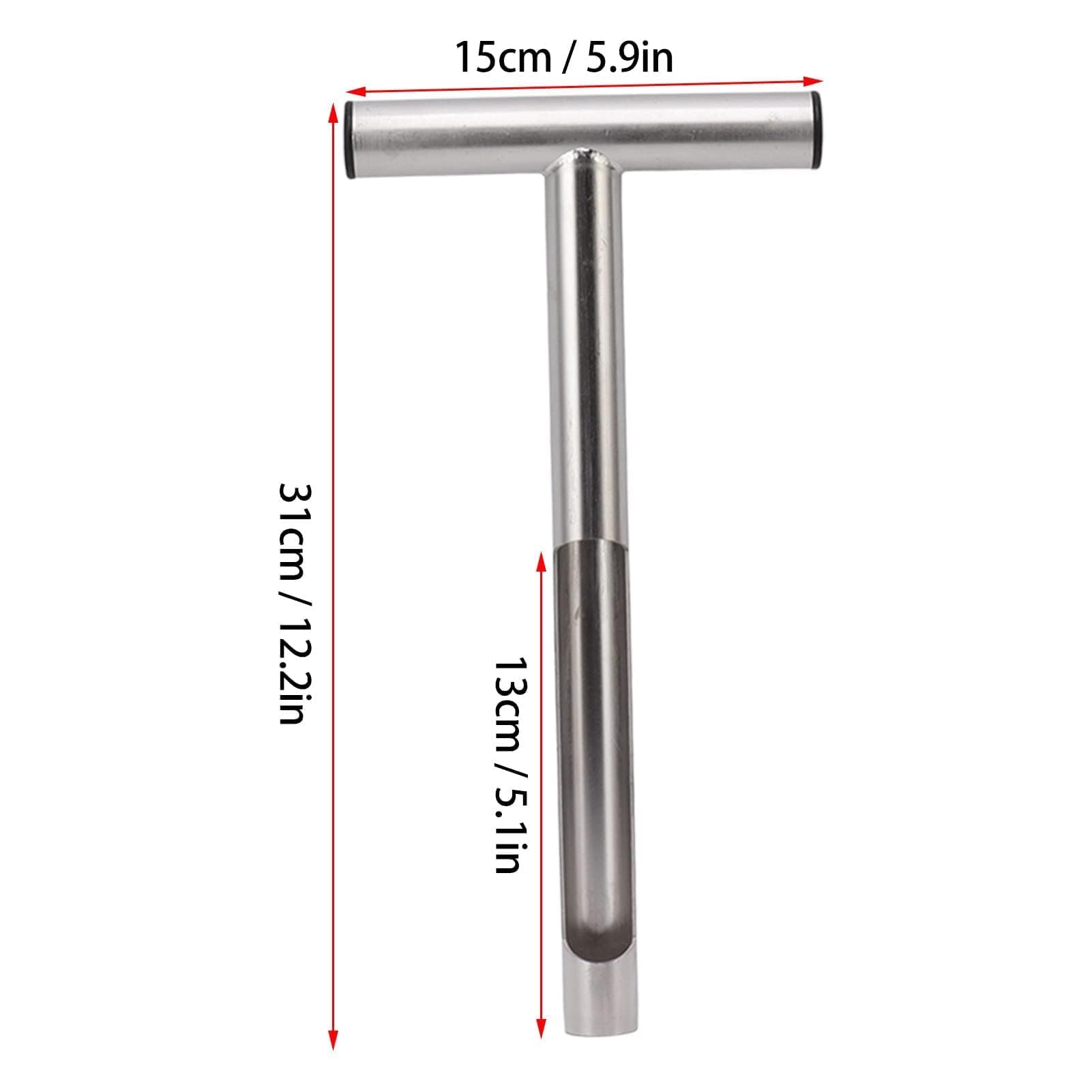 Sonde de Prélèvement de Sol Portable, Poignée en T en Acier Inoxydable, 30 cm