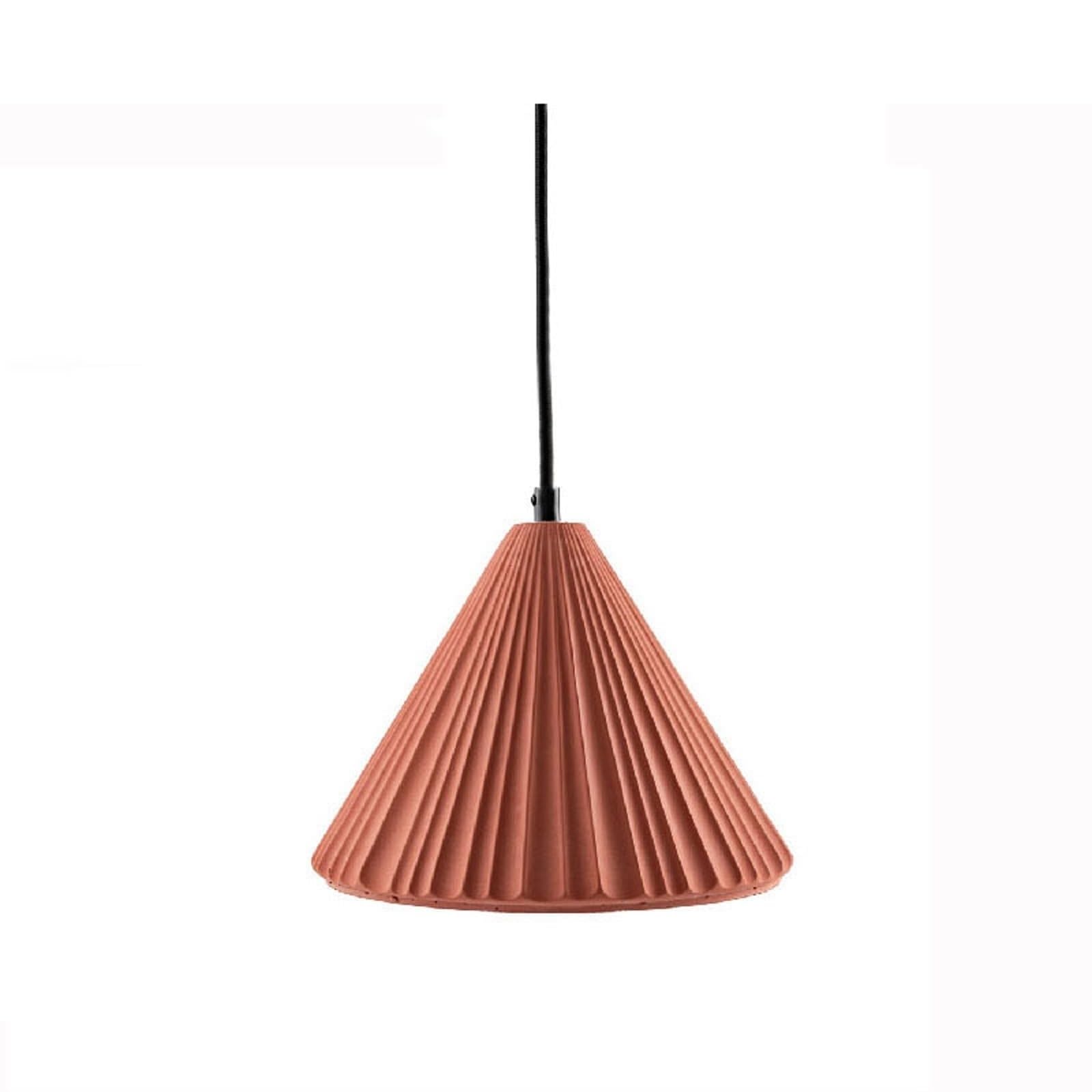 PLQWUJD Exquisite Chandelier Ceiling Light Fixture Cement Close to Ceiling Light E27 Ceiling Lamp Pendant Lighting Pleated Shade Chandelier w/Concrete Cone(Orange,18x24cm)