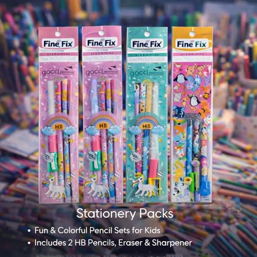 Image of 3 Pcs Pencil Set with Eraser, Sharpener & Extra Eraser for Kids | Stationery Kit for Boys & Girls (Age 3-15 Years) | School Supplies & Birthday Return Gift - Pack of 20