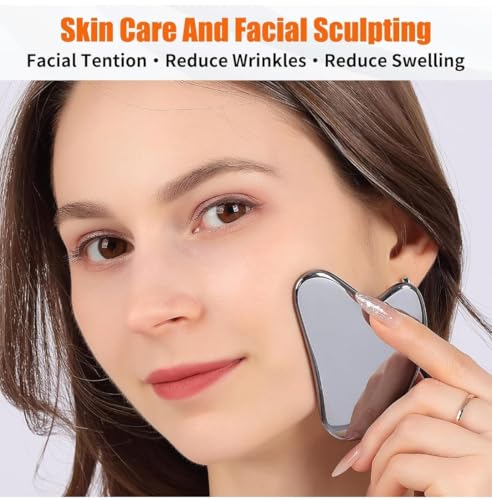 Image of Heart Shape And Lip Shape Stainless Steel Gua Sha Massage Tools for face massage