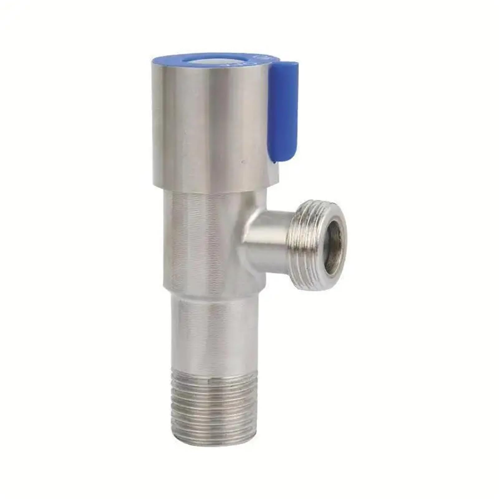 Stainless Steel Angle Valve Thread Triangle Valve and Cold Water Valve Bathroom Connector for Toilet Basin Water Heater G1/2(Blue 1hole)