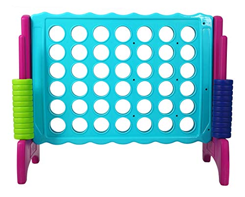 Rally and Roar Giant Plastic 4-in-a-Row - Complete Game Set Includes 44 Chips - Standard 3ft Wide