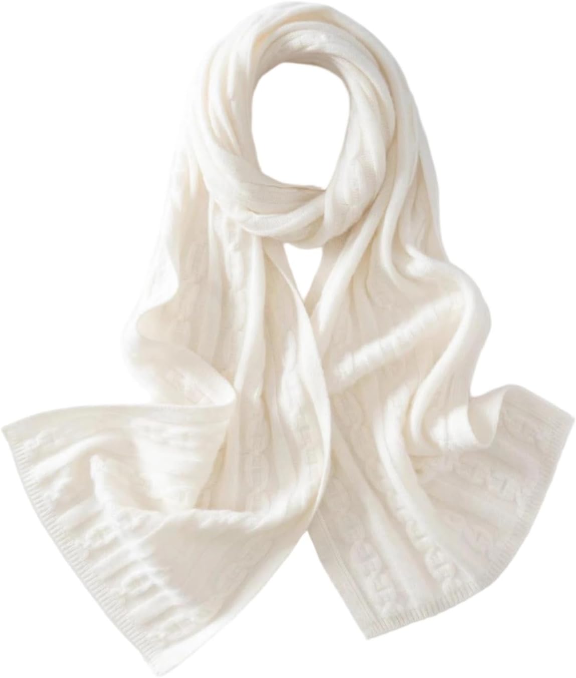 Women's Wool Scarf Thick Warm Knitted Wrap Soft Solid Color Fall Winter Outdoor Shawl