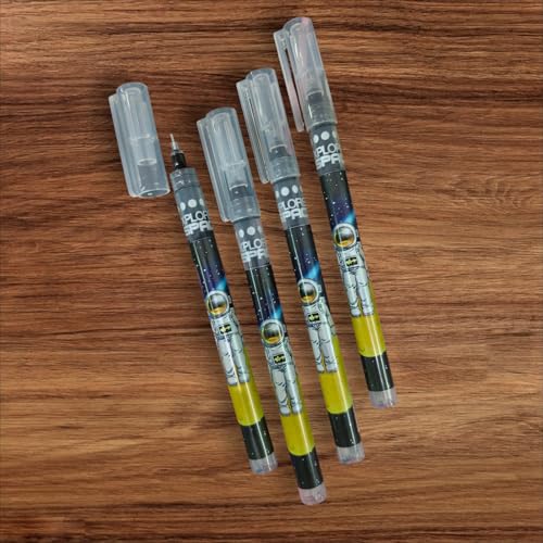 Image of 4Pcs Astronaut Space Pens Cute Pens 0.5mm Black Ink Pen for Office School Stationeries Supplies Gift- Gel Pen Set