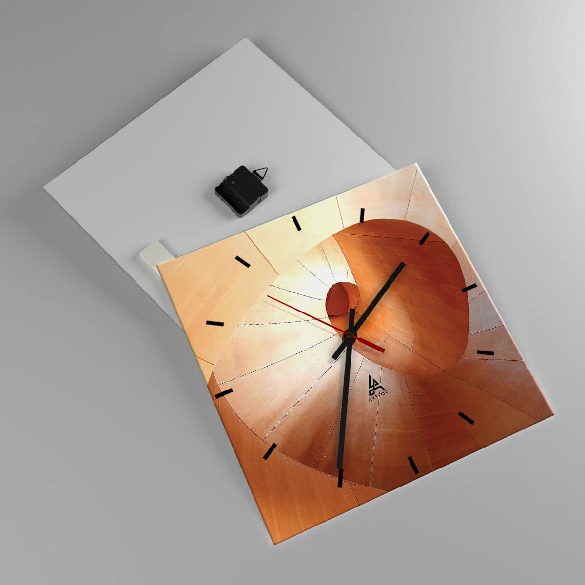Moderno Reloj de Vidrio 40x40cm Cuadrado Decorativo Abstracto Arte - 4652