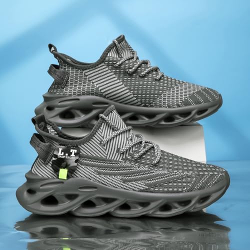 Image of DLWKIPV Men Running Shoes Men's Tennis Shoes Lightweight Breathable Fashion Sneakers Non Slip Workout Gym Shoes for Running