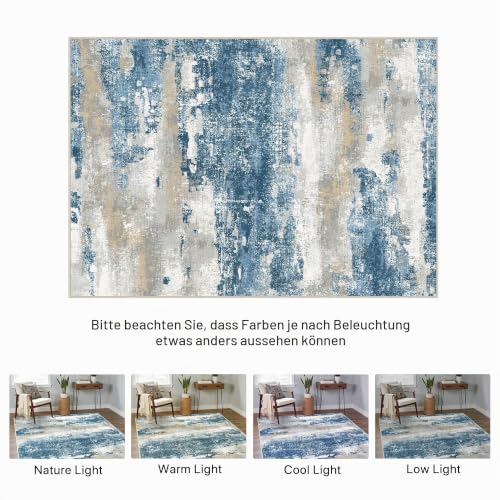 BEIMO Moderner Läufer Teppich 80x150 cm, Waschbar & rutschfest – Ansicht 5