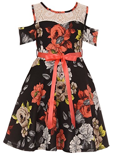 Big-Girls-Dress-Off-Shoulder-Lace-Floral-Wedding-Evening-Party-Flower-Girl-Dress-Black-10-J21KS23