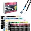 Kesote Dual Brush Pen Set penseelstiften Aquarel 100 kleuren viltstiften kinderen dubbele viltstiften handbelettering…