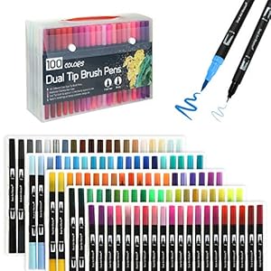 Kesote Dual Brush Pen Set penseelstiften Aquarel 100 kleuren viltstiften kinderen dubbele viltstiften handbelettering…