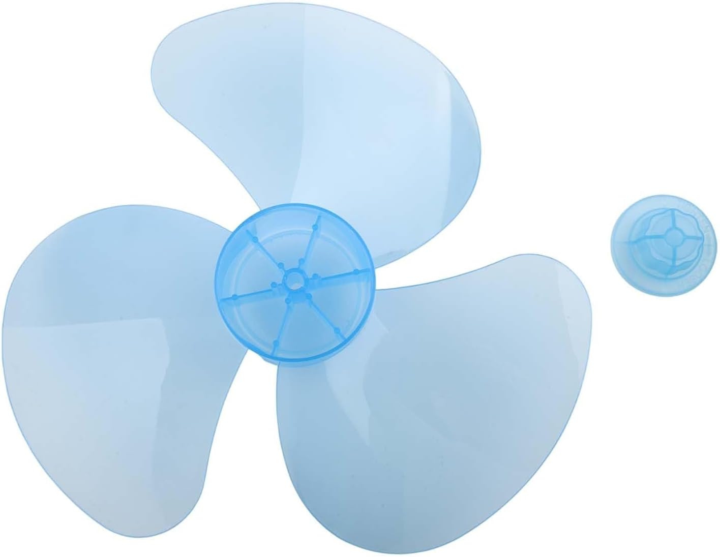 12 Inch Plastic Fan Blade with 3 Leaves for Stand, Desk, Wall or Table Fans, Easy Install with 8 mm Central Hole, Sturdy Construction in Blue