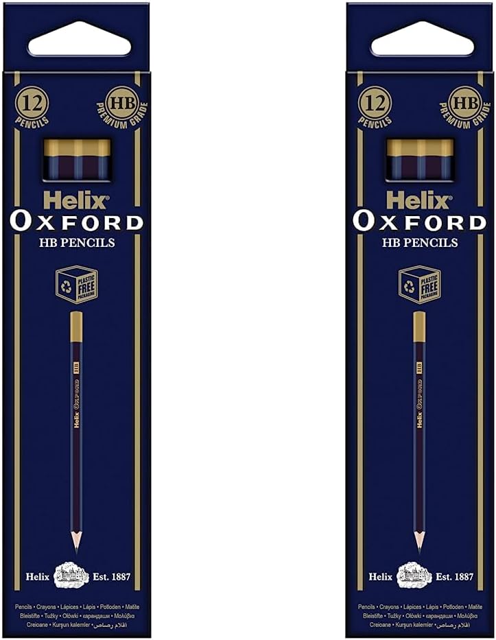 Helix Oxford Hb Grade Graphite Pencils (Pack of 24) with Plastic Free Packaging