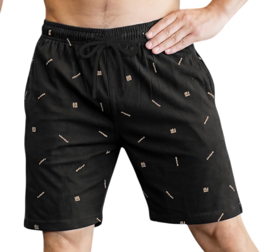 Image of FEEL TRACK Men Cotton Printed Shorts