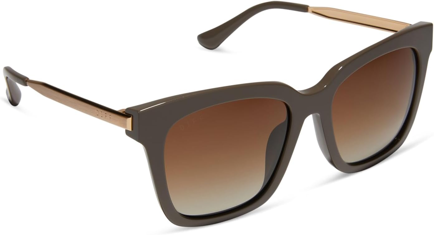 DIFF Bella Square Sunglasses for Women UV400 Protection, Designer Oversized Fashion Trendy glasses includes travel case - Image 5