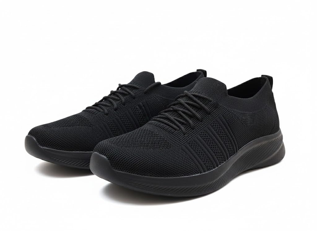 Men's Knit Running Sneakers, Lightweight Breathable Sports Shoes for Outdoor Fitness, Casual Athletic Footwear,-picture-13