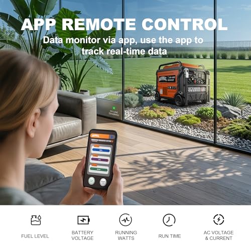 Image of GENMAX Portable Inverter Generator,9000W Super Lightweight Tri Fuel Portable Engine with Capability,Remote /Electric Start /Two wire start /Bluetooth,Ideal for Home backup power.EPA Compliant(GM9000iET)