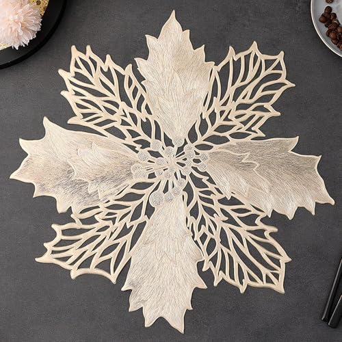 Image of Dakshya Industries Washable Decorative Dining Table Placemat Single Piece (Gold)