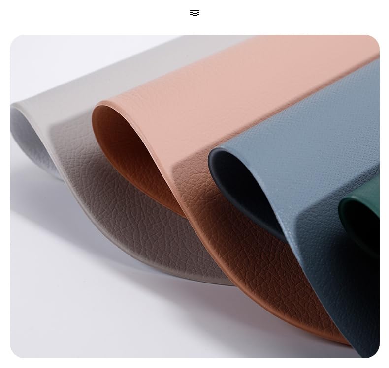 Salvamanteles Lavables, Juego de 4 Manteles Individuales y Posavasos de Cuero de Doble Cara Manteles Individuales Impermeables Antideslizantes Resistentes Al Calor Manteles y Posavasos de Col