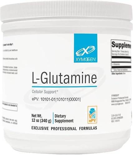 Xymogen Suplemento en polvo de L-Glutamina promueve el sistema celular y la salud intestinal apoya la retención de masa muscular 4000 mg de