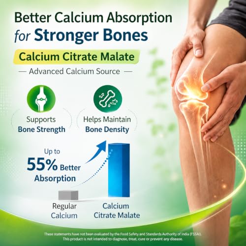 Image of End2End Nutrition Calcium Bone Health Formula with Calcium, Vitamin D3 Magnesium & Zinc Per Serving For Bone Health of Men &Women- 60 Tablets