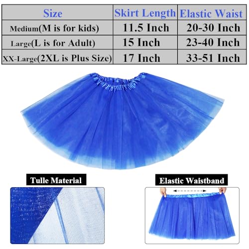 Women's 5-Layer Tulle Tutu Skirt, Adult Dance Ballet Tulle Dress,Teens Halloween Cosplay Running Tutu