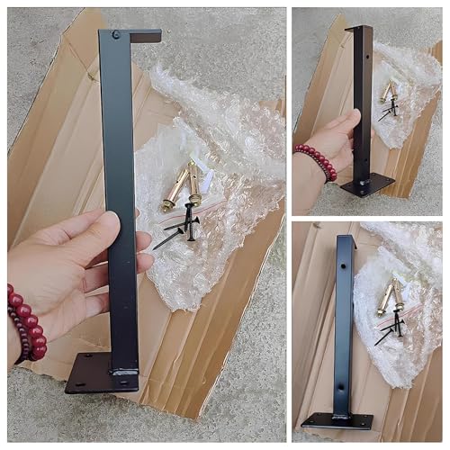 Support étagère murale 50cm lot de 2 équerre noire pour meuble