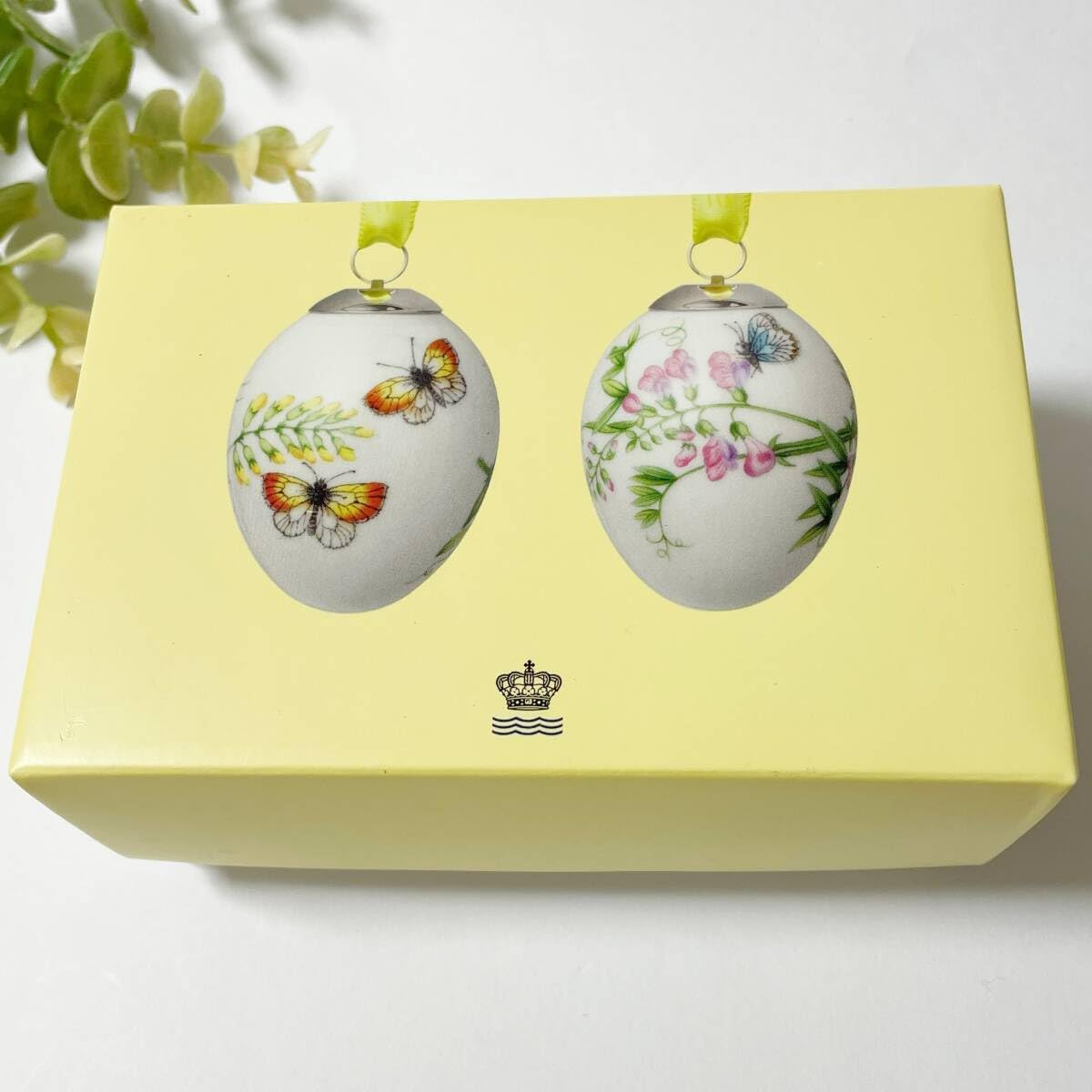 新品 2018年 ２個 バタフライ 蝶 イースターエッグ ロイヤルコペンハーゲン 2018年 2個入り バタフライ 蝶 エッグ エッグ ロイヤルコペンハーゲン