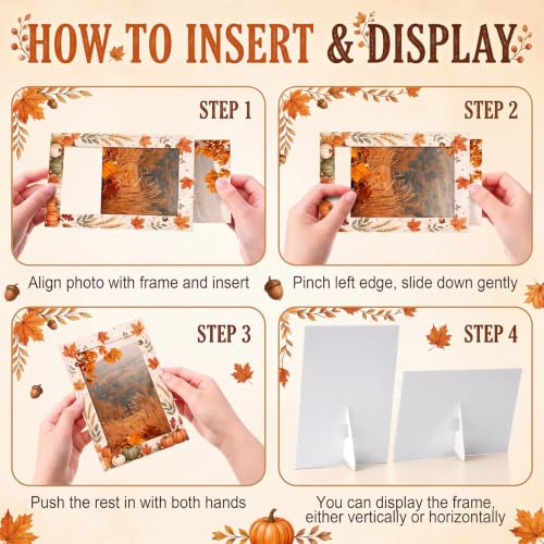 Image of AmazingSpark 50 Pack Fall Picture Frames Bulk Paper Photo Frame
