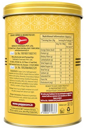 Image of POPPACORN Gourmet Popcorn, Tin Pack (150g, Nutty Choco Delight)