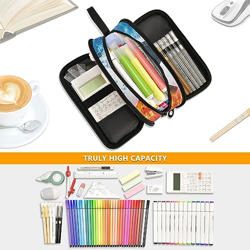 Image of ZAZYXTJ Custom Personalized Soccer Large Capacity Pencil Case 3 Compartment Pen Pouch Storage Canvas Makeup Bag for School Office Teen Girl Boy Men Women