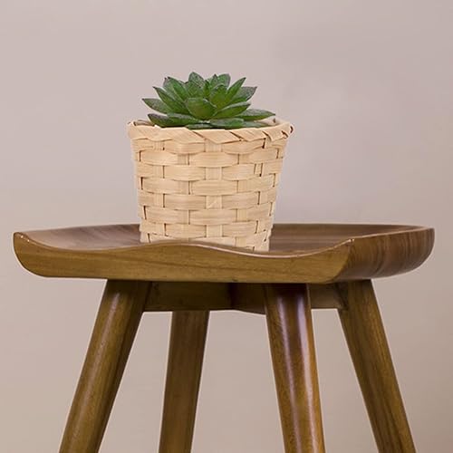 Vista 16 de Kichvoe 6 cestas de almacenamiento tejidas de bambú, cestas de mesa para artículos del hogar, exhibición de flores y almacenamiento de frutas