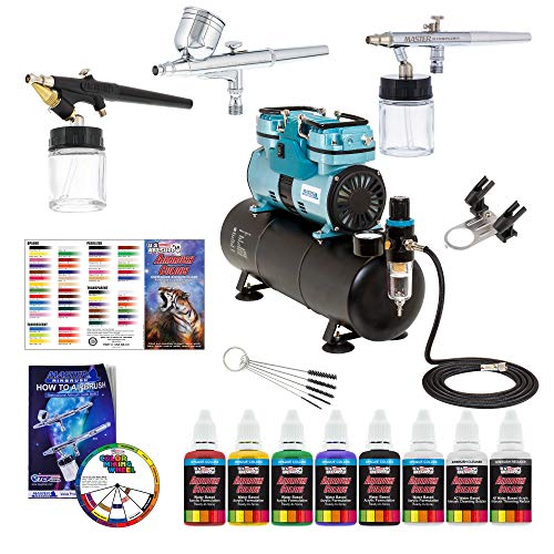Master Pro Airbrush MultiPurpose Airbrushing System with 3 Airbrushes