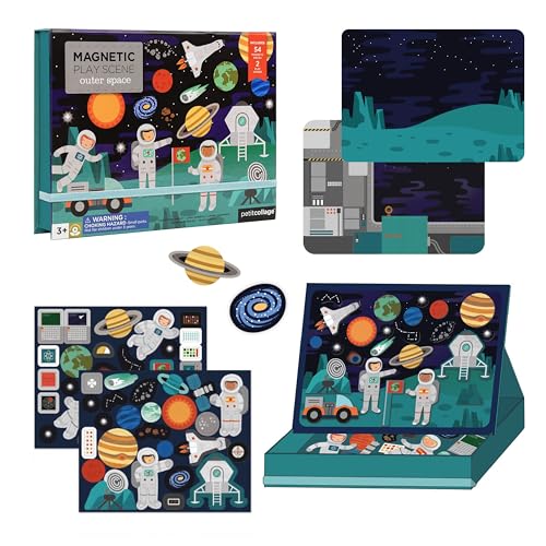 Image of Petit Collage Outer Space Play Scene Mix and Match Magnetic Pieces, Ages 3+, 2 Scenes and 54 Pieces