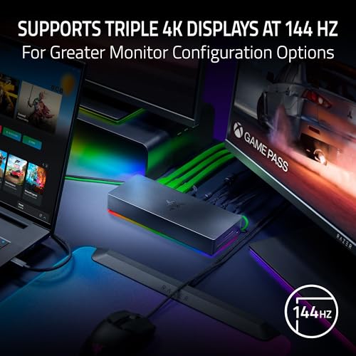 Image of Razer Thunderbolt 5 Dock Chroma - 10 Ports USB-Dock - 3X DisplayPort USB-C - Ethernet - Passthrough 140W - SD /UHS Card - 2X USB-A - M.2 Extension - UK Connector - PC /Mac | Mercury