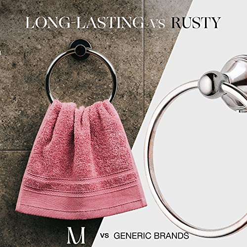 Image of MARMOLUX ACC 2PCS Chrome Bathroom Hardware Set - Hand Towel Holder for Bathroom Wall & Toilet Paper Holder Wall Mount - Towel Holder Hanger Rack Stainless Steel Bathroom Set - Bathroom Towel Ring