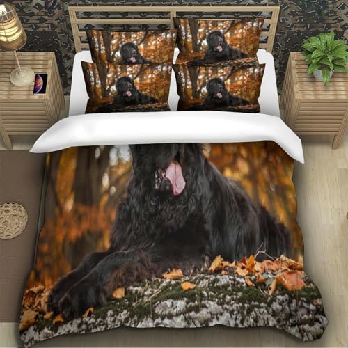 Parure de lit microfibre résistante motif chien noir de haute qualité