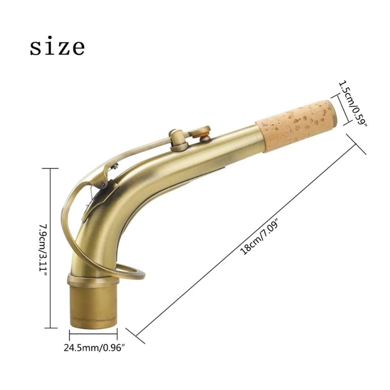 sassofono Accessori per Strumenti Musicali Sax Bend Neck Sassofono Contralto Collo Di Ricambio Bend Neck Metallo Sughero Sassofoni Accessorio Per Strumenti Per Sassofono (Color : Antique blue)