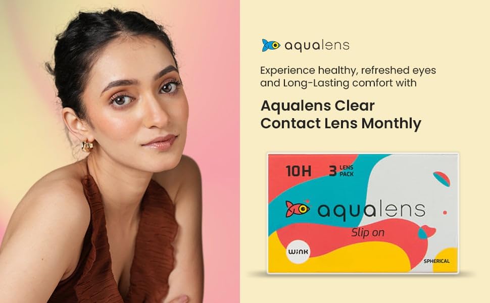 Image of Aqualens 10H Monthly Disposable Soft Contact Lenses with UV Protection - (3 Lens /Box) (-7.00)