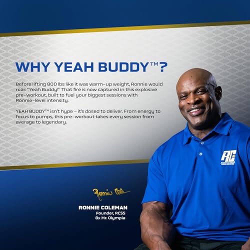 Image of Ronnie Coleman Signature Series Yeah Buddy Pre-Workout Powder, Strawberry Lemonade (30 Servings, 270g / 0.59lbs)
