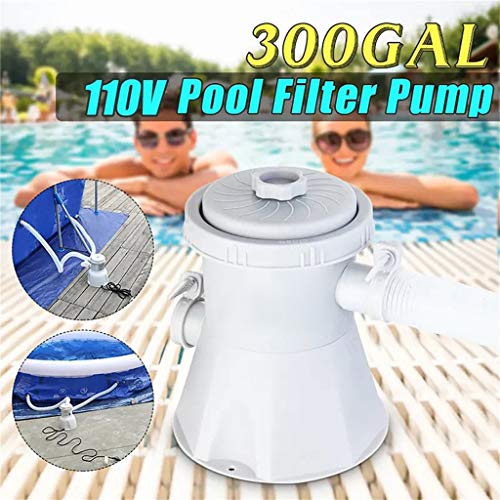 QOR Balance 【DHL Shipping】 Pool Filter Cartridges,110-240V 330 GPH Swimming Pool Filter Pump for 100-350GAL Pools Easy Set Pool Replacement Cartridge Filter Pump,Quick Set Above Ground Pools (White)