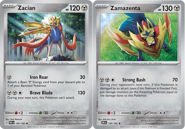 Zacian & Zamazenta 136/182 & 146/182 - Destined Rivals – Paradox Rift Pokemon Card Lot