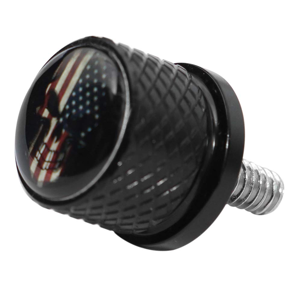 GUAIMI Stainless Knurled Fender Seat Bolt Screw 1/4"-20 Thread Compatible with Harley 1996-2020 Sportster Dyna Softail Touring CVO-American Skeleton-Black