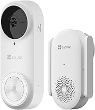 EZVIZ 2K Battery Video Doorbell Camera with Chime No Monthly Fee, Wireless, Rechargeable, 256GB SD Card Supports, Human Detection, Ultra-Wide View, 2.4GHz WiFi, Voice Changer, Alexa Control (DB2)