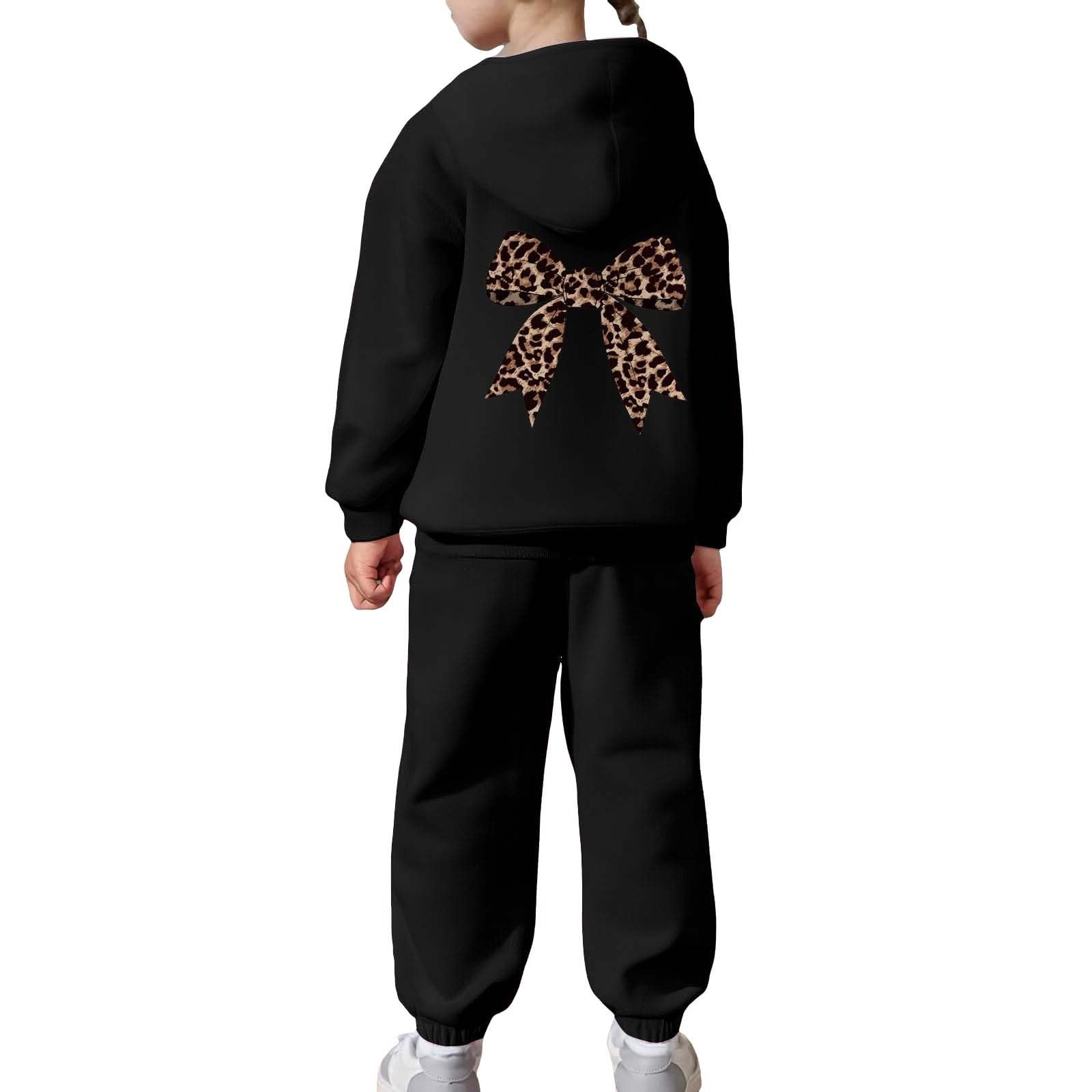 Ensemble Hiver Enfant Fille Pantalon Et Haut Sweat a Capuche Vetement Ado Fille Chic Mignon Fashion Casual Loisirs Sport Jogging Vacances Costume 2-13 Ans