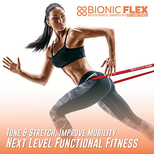 Bionic Flex Pull Up Assistance Band – Premium Dual Layer Pull Up Assist Bands for Strength Training Exercise, Physical Therapy, Powerlifting, Stretching – Single Red Resistance Band (50 to 120 lbs)