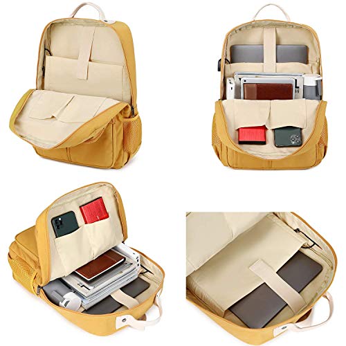 School Backpack Vintage Canvas Laptop Backpacks Men Women Rucksack Bookbags (Yellow - 8678) #TOP5
