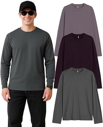Sleepynuts Regular fit Cotton Full Sleeve Plain T-Shirt for Men (Pack of 1,2,3 Size Small to 3XL)