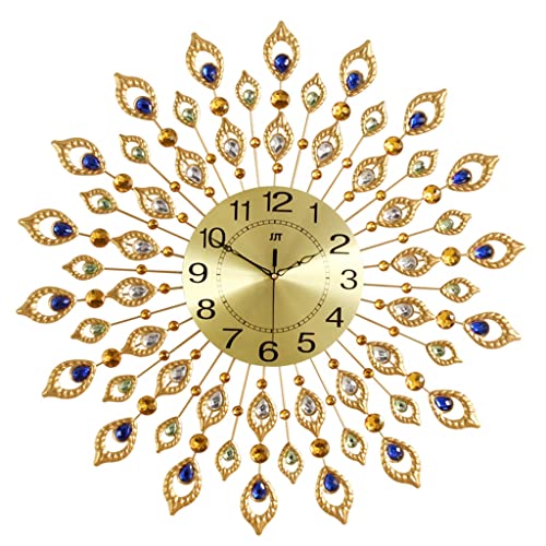 Horloge salon paon silencieuse pour habiller un grand mur vide