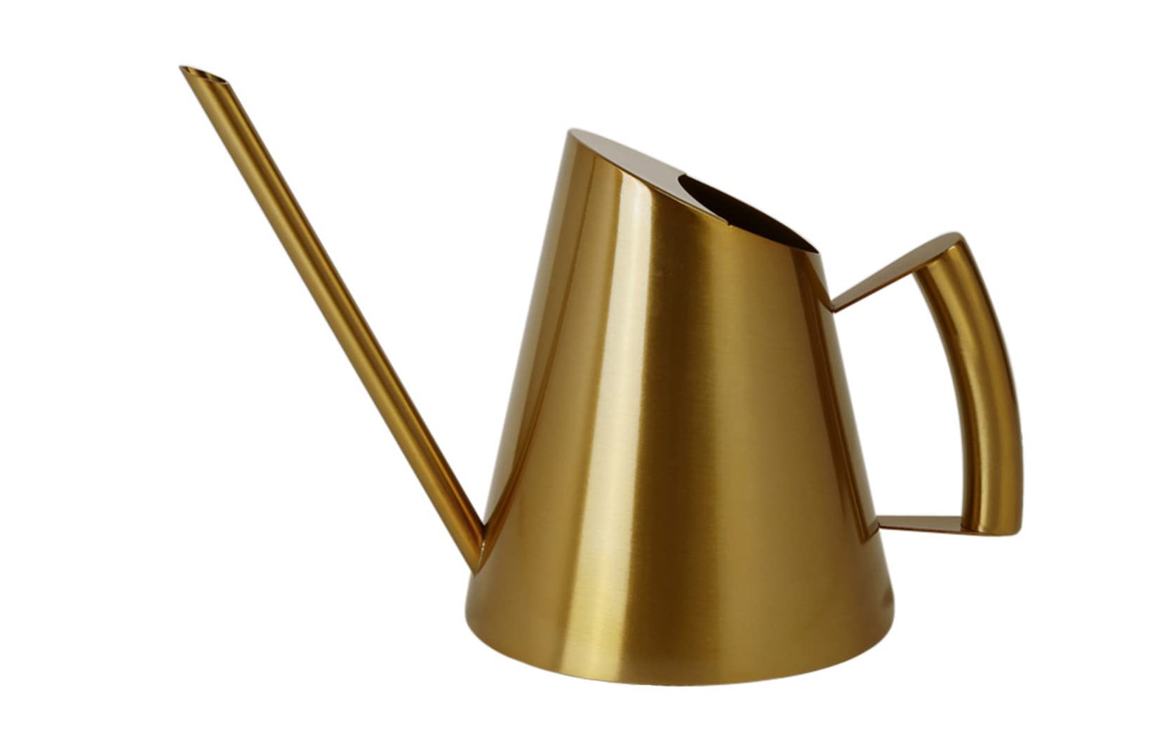 Anawakia Watering Can Stainless Steel Long Mouth Watering Can Gold Metal Small Flower Watering Can Water Can for Indoor Plants Hanging Plants Flower (400 ml, Gold)